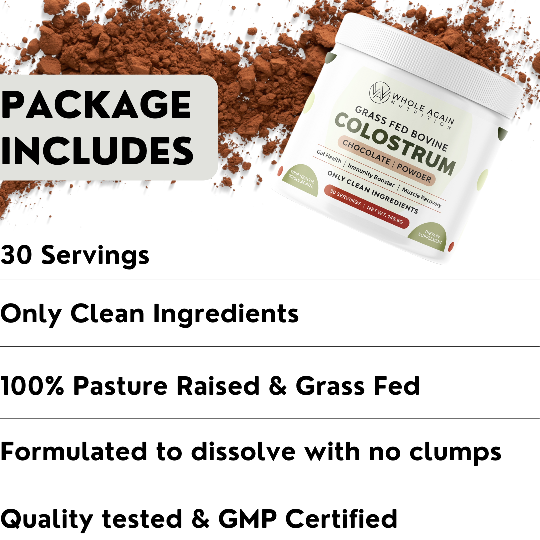 Organic Cacao Grass Fed Bovine Colostrum - Chocolate